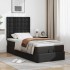 Cama otomana colchón cuero sintético negro 90x200
