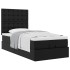 Cama otomana colchón cuero sintético negro 90x200