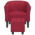 Sillón con taburete tela rojo