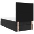 Cama otomana colchón cuero sintético negro 90x200