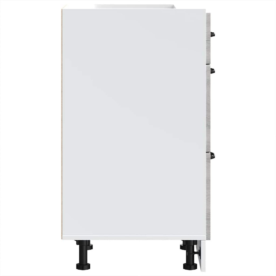 Mueble bajo de cocina Lucca madera contrachapada gris