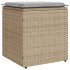 Taburetes de jardín con cojines 2 uds beige 40x40x43