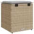 Taburetes de jardín con cojines 2 uds beige 40x40x43