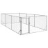 Perrera de exterior puerta acero galvanizado plateado 2x4x1