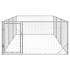Perrera de exterior puerta acero galvanizado plateado 2x4x1
