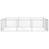 Perrera de exterior puerta acero galvanizado plateado 2x4x1