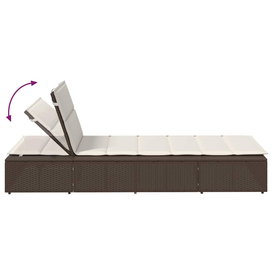 Tumbona con cojín flotante ratán sintético