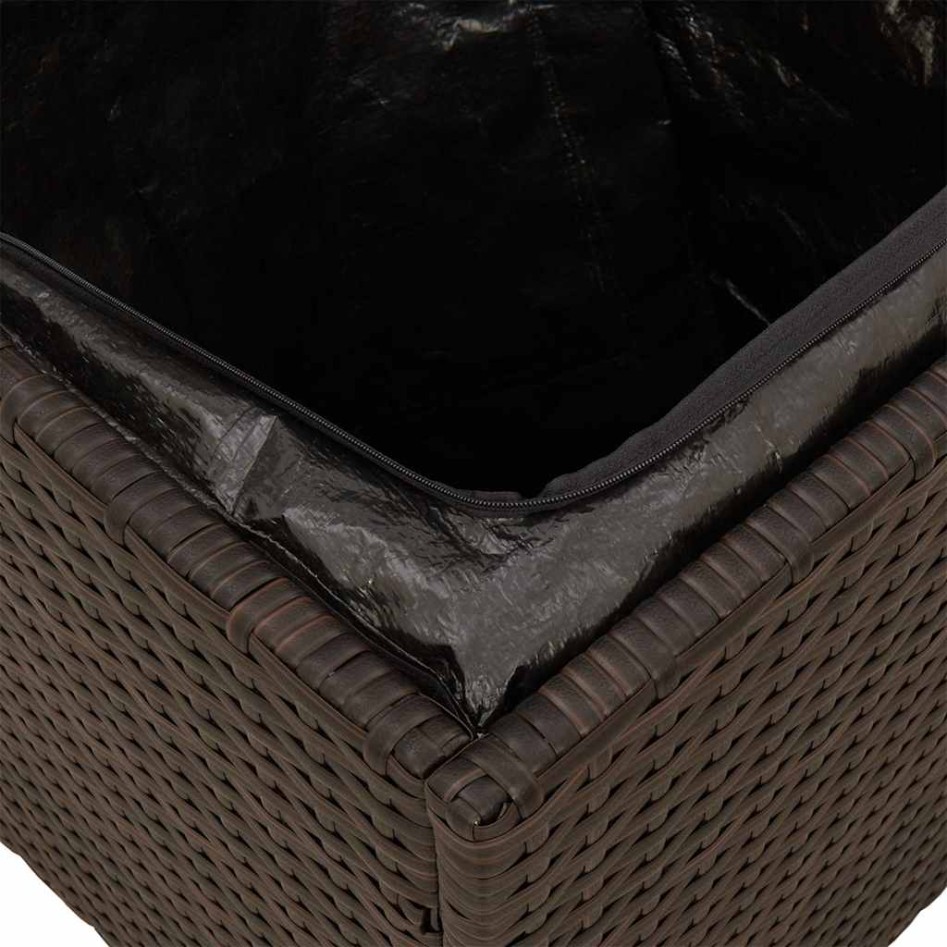 Taburetes de jardín con cojines 2 uds marrón 40x40x43