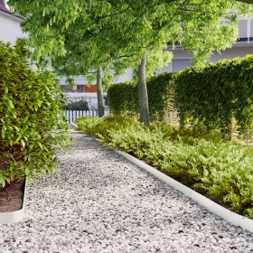 Bordes para césped 50 uds acero laminado frío blanco 10x103