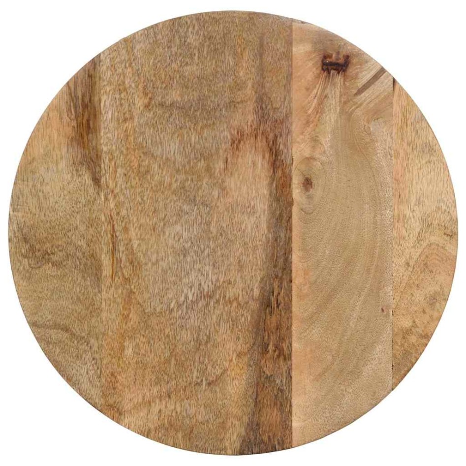 Mesa auxiliar madera maciza de mango negra Ø37x45