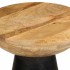 Mesa auxiliar madera maciza de mango negra Ø37x45