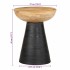 Mesa auxiliar madera maciza de mango negra Ø37x45