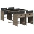 Set comedor de jardín 5 piezas con cojines ratán sintético