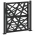 Puerta de jardín de acero negra diseño luminoso 105x106