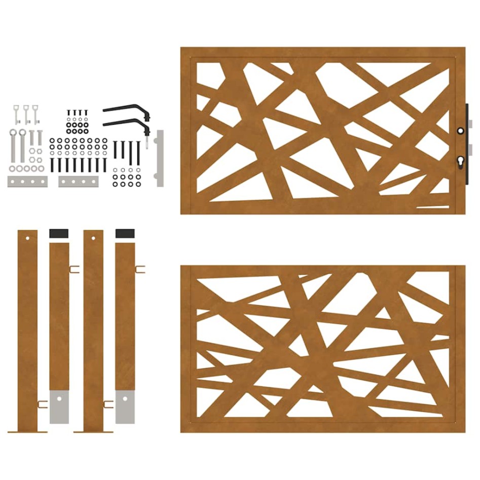 Puerta de jardín de acero desgastado diseño ligero 105x105
