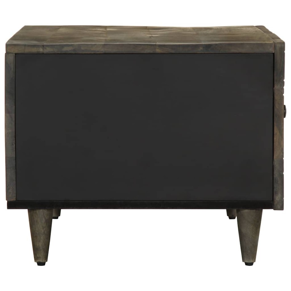 Mesa de centro de madera maciza de mango gris claro 80x50x40