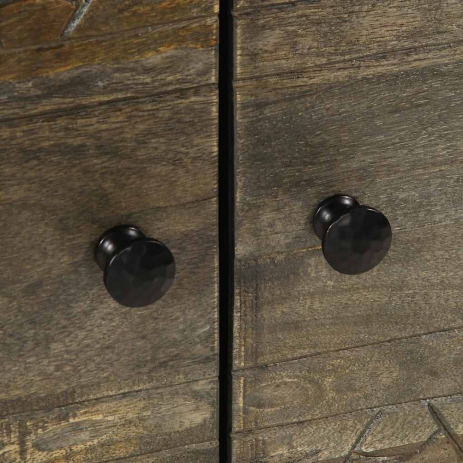 Mesa de centro de madera maciza de mango gris claro 80x50x40