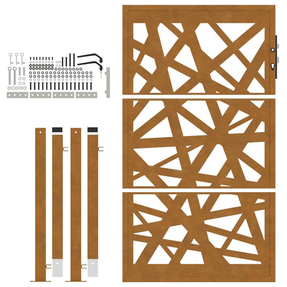Puerta de jardín de acero desgastado diseño ligero 105x155