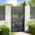 Puerta de jardín de diseño con carril de acero negro 105x180