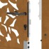 Puerta de jardín diseño de hojas de acero desgastado 105x205