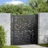 Puerta de jardín diseño llama acero negro 105x106