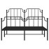 Estructura de cama con cabecero y estribo metal negro