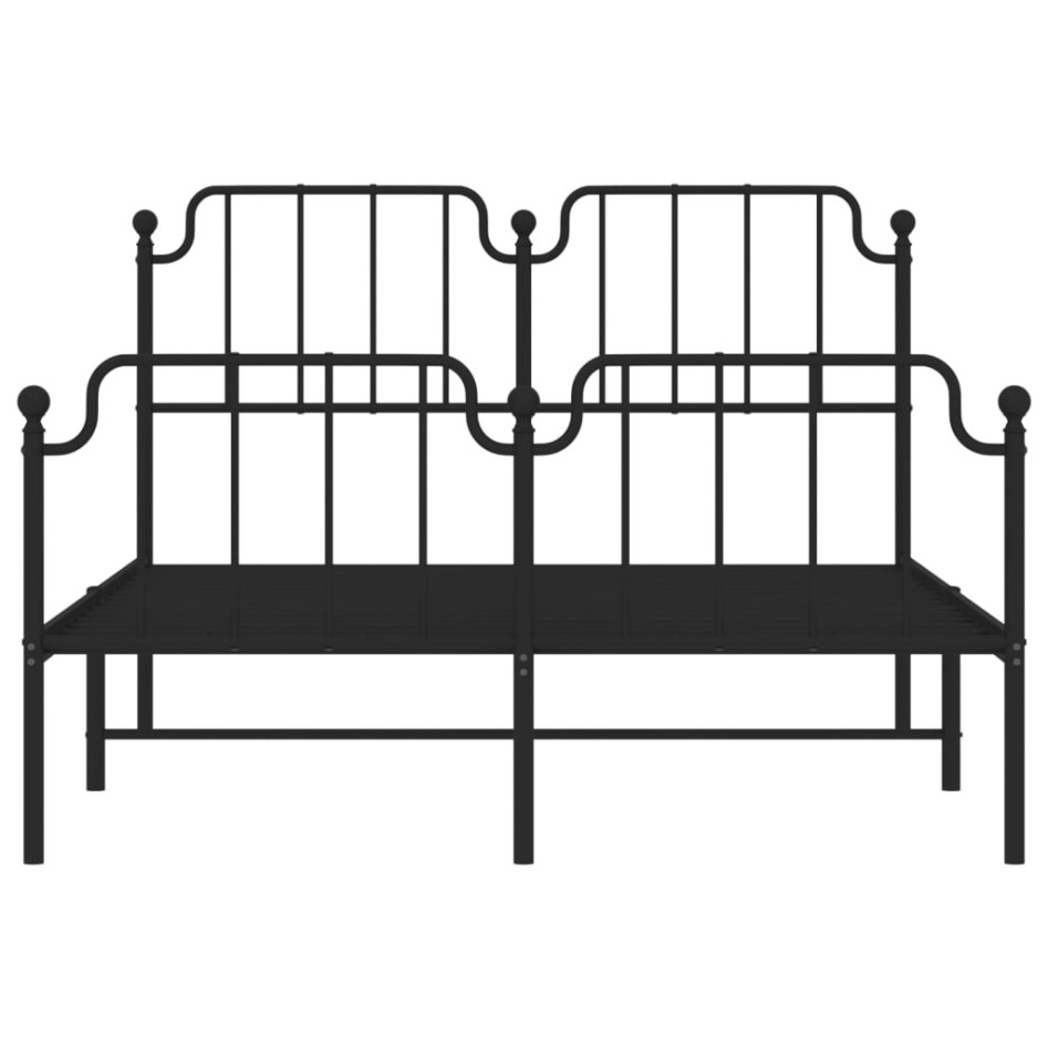 Estructura de cama con cabecero y estribo metal negro