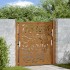Puerta de jardín diseño llama acero desgastado 105x105