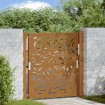 Puerta de jardín diseño llama acero desgastado 105x105 cm