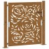 Puerta de jardín diseño llama acero desgastado 105x105