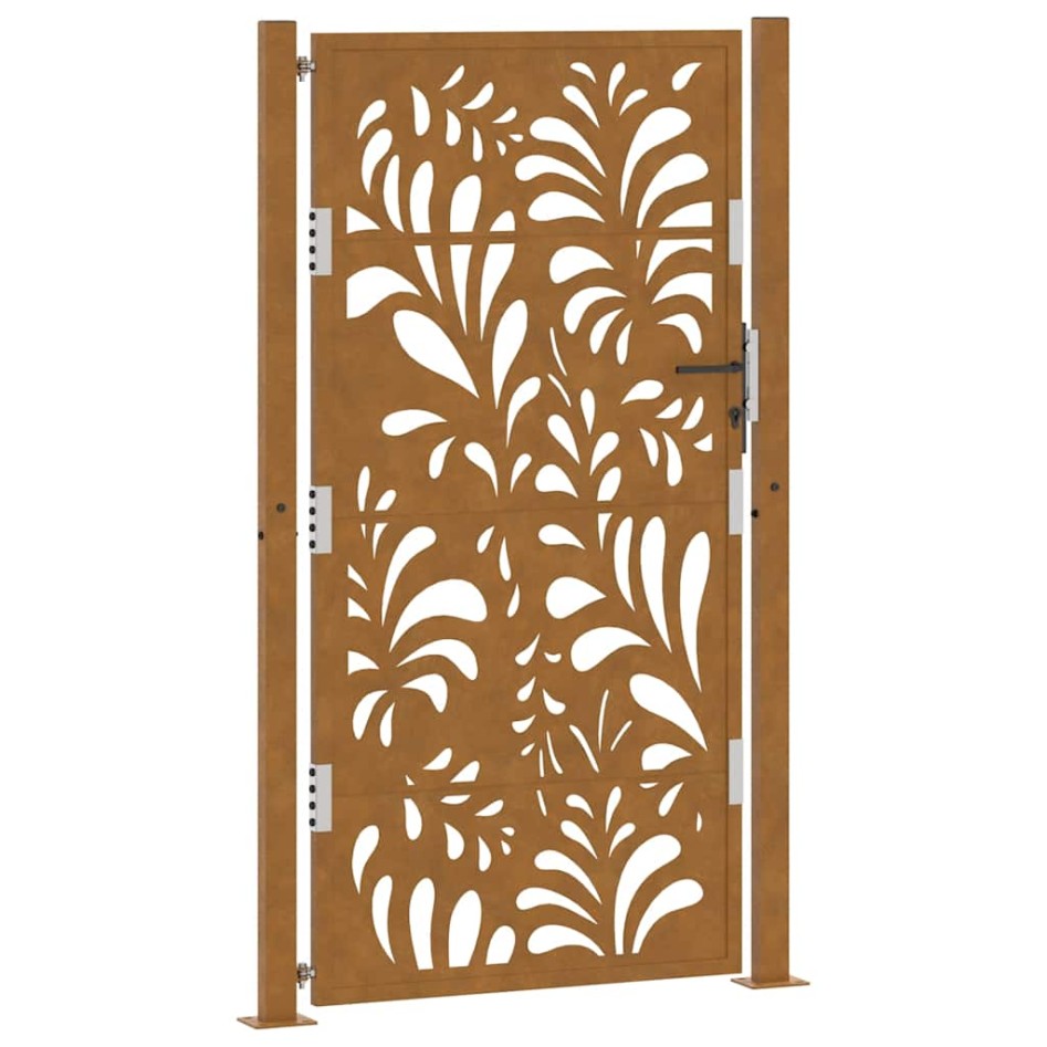 Puerta de jardín de acero desgastado diseño ondulado 105x180