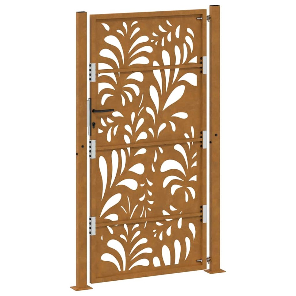 Puerta de jardín de acero desgastado diseño ondulado 105x180