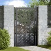 Puerta de jardín diseño en cruz de acero negra 105x155 cm