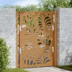 Puerta de jardín de acero desgastado diseño ondulado 105x130 cm