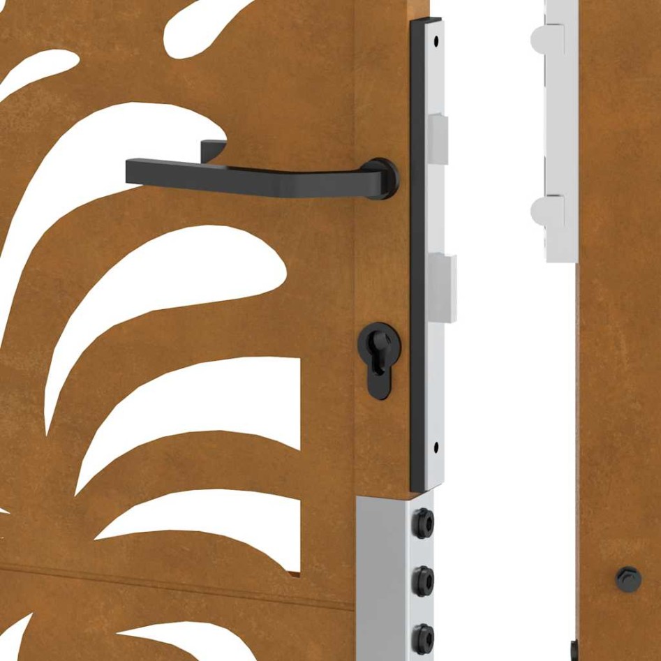 Puerta de jardín de acero desgastado diseño ondulado 105x130