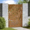 Puerta de jardín diseño llama acero desgastado 105x155 cm