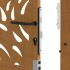 Puerta de jardín diseño llama acero desgastado 105x155