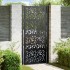 Puerta de jardín de diseño de hojas de acero negra 105x205