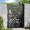 Puerta de jardín de diseño con carril de acero negro 105x130 cm