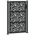 Puerta de jardín de diseño de hojas de acero negra 105x155
