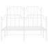 Estructura cama metal con cabecero y estribo blanco 120x190