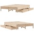 Estructura de cama sin colchón madera maciza de pino 140x190