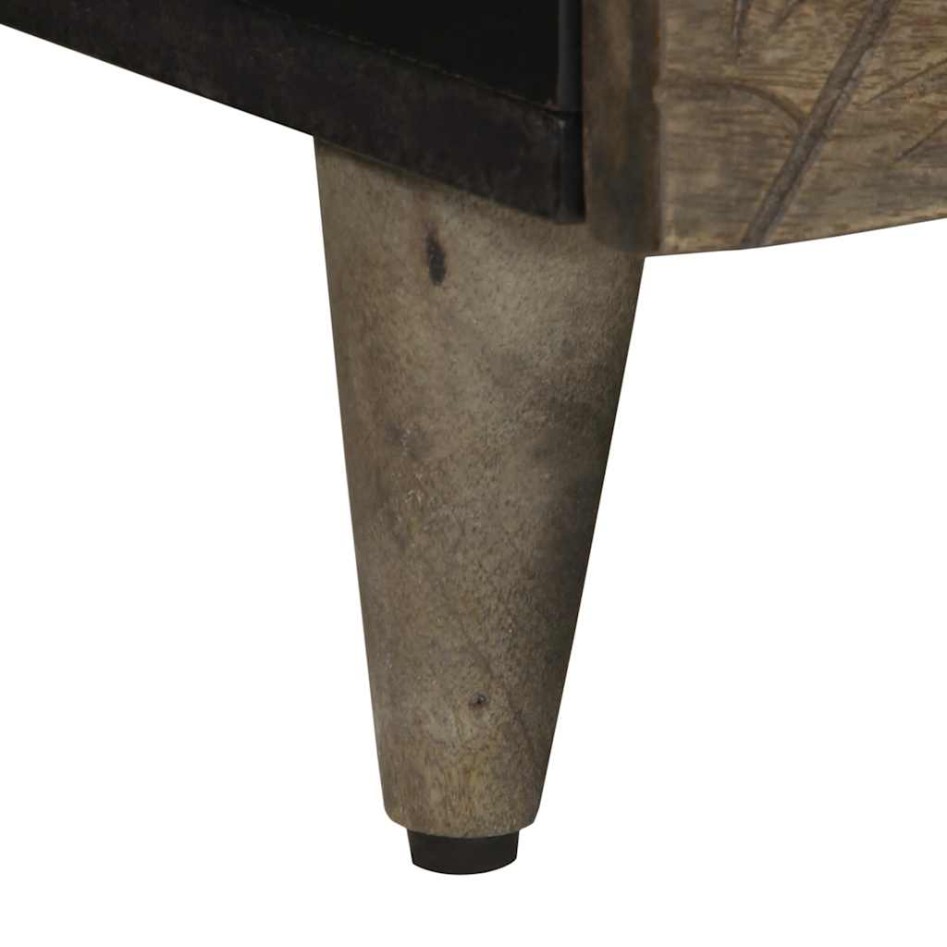 Mesa de centro madera maciza de mango gris claro 80x54x40