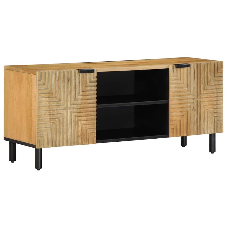Mueble de TV marrón 105x33x46 cm madera maciza