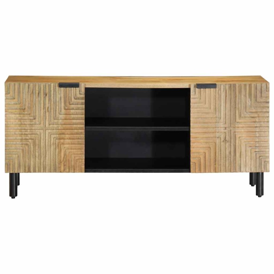 Mueble de TV marrón 105x33x46 cm madera maciza