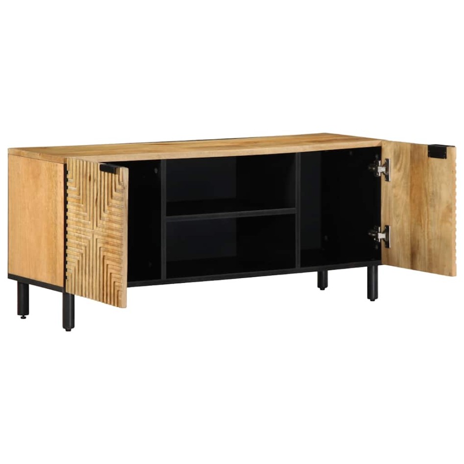 Mueble de TV marrón 105x33x46 cm madera maciza