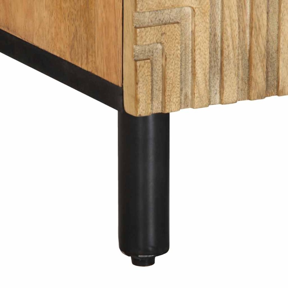 Mueble de TV marrón 105x33x46 cm madera maciza