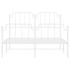 Estructura cama metal con cabecero y estribo blanco 135x190