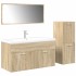 Juego de muebles de baño 4 pzas contrachapada roble