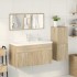 Juego de muebles de baño 4 pzas contrachapada roble